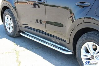 Бокові пороги KB001 (2 шт., нерж) 60 мм для Kia Sportage 2015-2021 рр