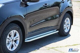 Бокові пороги KB001 (2 шт., нерж) 60 мм для Kia Sportage 2015-2021 рр