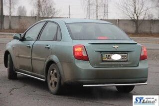 Задній захист AK002 (42мм, нерж.) для Chevrolet Lacetti