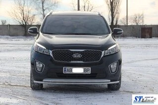 Передній захист ST014 60 / 42мм (нерж) для Kia Sorento III UM 2014-2020 рр