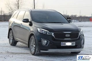 Передній захист ST014 60 / 42мм (нерж) для Kia Sorento III UM 2014-2020 рр