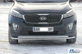 Передній захист ST014 60 / 42мм (нерж) для Kia Sorento III UM 2014-2020 рр