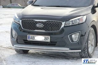 Передній захист ST014 60 / 42мм (нерж) для Kia Sorento III UM 2014-2020 рр