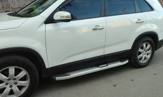 Бокові пороги Mevsim Grey (2 шт., Алюміній) 2010-2013 для Kia Sorento II XM рр