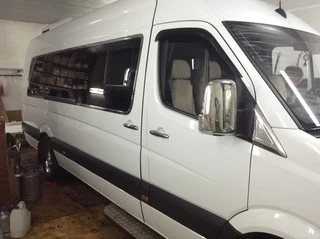 Накладки на дзеркала (2 шт) OmsaLine, Італійська нержавійка для Volkswagen Crafter 2006-2016 рр