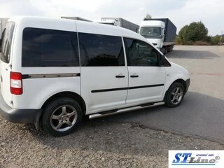 Бічні труби (2 шт., нерж) 60 мм, Стандартна база для Volkswagen Caddy 2004-2010 рр