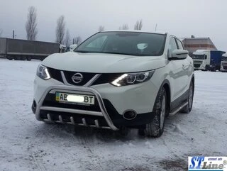 Кенгурятник WT003 (нерж) для Nissan Qashqai 2014-2021 рр