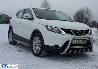 Кенгурятник WT003 (нерж) для Nissan Qashqai 2014-2021 рр