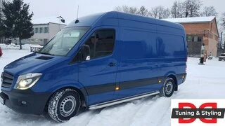 Бокові пороги Premium (2 шт., нерж.) d60, Long/ExtraLong для Volkswagen Crafter 2006-2016 рр