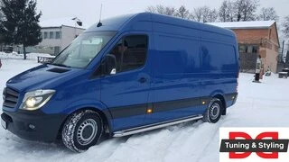 Бокові пороги Premium (2 шт., нерж.) d60, Long/ExtraLong для Mercedes Sprinter W906 2006-2018 рр