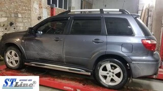 Бічні труби (2 шт., нерж) для Mitsubishi Outlander 2001-2006 рр