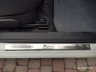 Накладки на пороги 500 (Carmos, 2 шт, нерж) для Fiat 500/500L