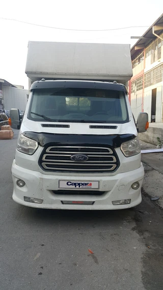 Козирьок на лобове скло (чорний глянець, 5мм) для Ford Transit 2014- рр