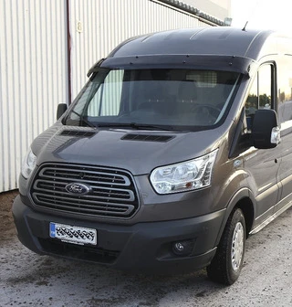 Козирьок на лобове скло (чорний глянець, 5мм) для Ford Transit 2014- рр