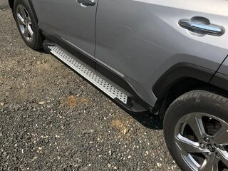 Бокові пороги Allmond Grey (2 шт., алюміній) для Toyota Rav 4 2019- рр