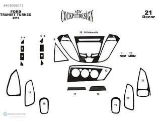 Накладки на панель Дерево для Ford Custom 2013-2022 рр