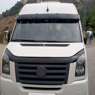 Козирок на лобове скло на рамі V2 (чорний глянець, 5мм) для Volkswagen Crafter 2006-2016 рр