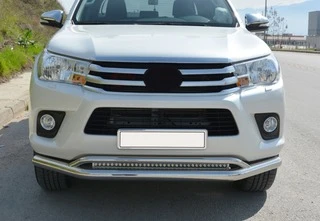 Передній вус подвійний Vegas (2015-2020, нерж) d70/42 мм для Toyota Hilux 2015- рр