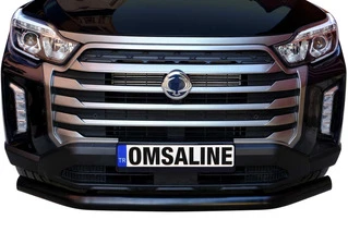 Передній захист Texas (76мм, чорний) для SsangYong Musso ІІ 2018- рр