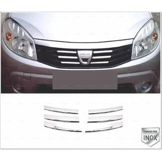 Накладка на передню решітку (нерж.) для Dacia Sandero 2007-2013 рр