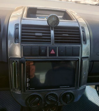 Накладки на панель (2005-2009) Карбон для Volkswagen Polo рр