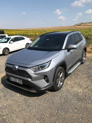 Бокові пороги Allmond Grey (2 шт., алюміній) для Toyota Rav 4 2019- рр