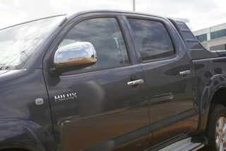 Накладки на дзеркала (2 шт., нерж) Carmos - Турецька сталь для Toyota Hilux 2006-2015 рр
