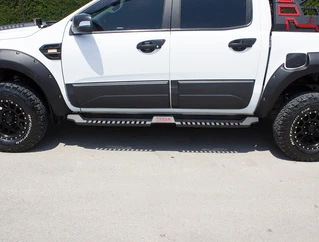 Бокові пороги Dakar V2 без LED (2019-2025, 2 шт, метал) для Mitsubishi L200 рр