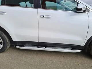 Бокові пороги Mevsim Grey (2 шт., Алюміній) для Kia Sportage 2015-2021 рр