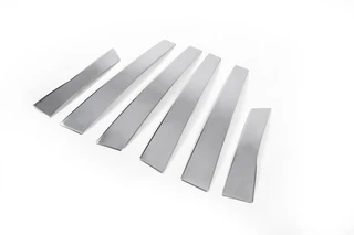 Молдинг дверних стійок (6 шт, нерж.) для Volkswagen Passat B5 1997-2005 рр