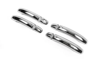 Накладки на ручки (4 шт., Нерж.) Carmos, під кнопку для Ауди Q7 2005-2015 рр