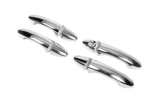 Накладки на ручки (4 шт., нерж.) OmsaLine - Італійська нержавійка для Ford Fiesta 2008-2017 рр