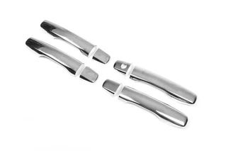 Накладки на ручки 2008-2015 (4 шт, нерж) Без місця під кнопку, Carmos - Турецька сталь для Toyota Land Cruiser 200