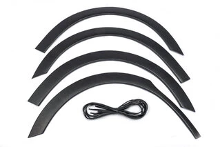 Накладки на арки (4 шт, чорні) 2 бокових дверей, Пластик для Citroen Berlingo 2008-2018 рр