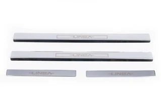 Накладки на пороги Carmos V1 (4 шт, нерж.) для Fiat Linea 2006-2018 рр