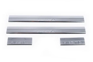 Накладки на пороги (Carmos V2, 4 шт, нерж.) для Ford Fiesta 2008-2017 рр