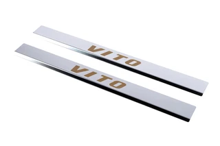 Накладки на пороги VIP-style (2 шт, сталь) для Mercedes Vito / V-class W447 2014- рр