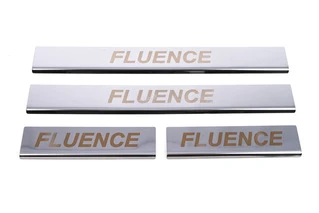 Накладки на пороги Carmos V1 (4 шт., нерж.) для Renault Fluence 2009-2016 рр