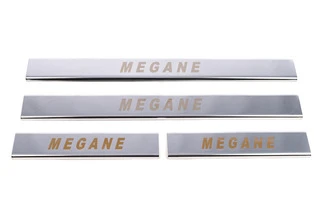Накладки на пороги (Carmos, 4 шт, сталь) для Renault Megane II 2004-2009 рр