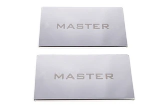 Накладки на пороги V2 (2 шт, нерж.) для Renault Master 2011-2023 рр