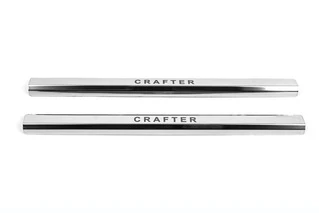 Накладки на пороги VIP (2 шт, сталь) для Volkswagen Crafter 2006-2016 рр