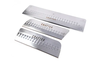 Накладки на внутрішні пороги (Carmos V1) 3 шт, Carmos - Турецька сталь для Volkswagen Crafter 2006-2016 рр