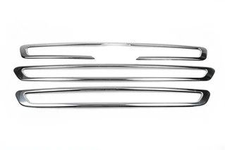 Накладки на решітку (2014-2018, 3 шт, нерж) Carmos - Турецька сталь для Ford Transit 2014- рр