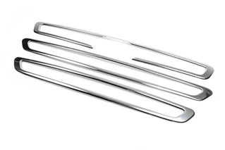 Накладки на решітку (2014-2018, 3 шт, нерж) Carmos - Турецька сталь для Ford Transit 2014- рр