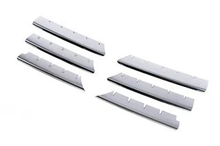 Накладки на решітку (модель 2004-2006, 6 шт, нерж) Carmos - Турецька сталь для Renault Megane II рр