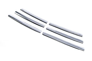 Накладки на решітку радіатора 2007-2015 (6 шт, нерж) OmsaLine - Італійська нержавійка для Renault Trafic рр