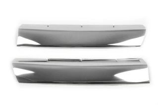 Накладки на решітку по центру (2 шт, нерж) Carmos - Турецька сталь для Volkswagen T5 Transporter 2003-2010 рр