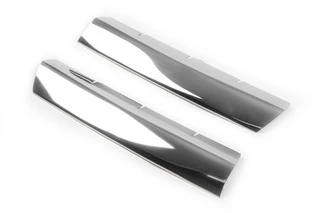 Накладки на решітку по центру (2 шт, нерж) Carmos - Турецька сталь для Volkswagen T5 Transporter 2003-2010 рр