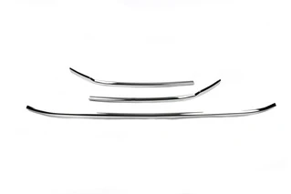 Накладки на передній бампер (2015-2018, 3 шт, нерж) Carmos - Турецька сталь для Volkswagen Passat B8 рр