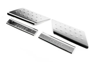 Накладки на внутрішні пороги (Omsa, нерж.) 3 двері для Fiat Doblo I 2001-2005 рр